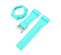 Correa + funda Compatible con Casio G-Shock GA-100/110/120/140 GD-100 GAX-100 GLS-100 Correa de reloj de silicona mate de goma(Cyan)