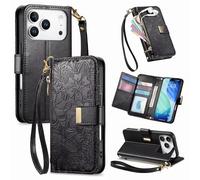 Correa Funda para Honor X8 5G/Honor Play 6C 5G/Honor X6 4G con Tapa,Carcasa Flip Libro Billetera de Cuero de PU,Cartera Case para Mujer con Soporte Plegable,Ranura para Tarjeta,Negro
