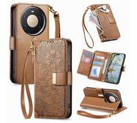 Correa Funda para Huawei Mate 80/80 Pro con Tapa,Carcasa Flip Libro Billetera de Cuero de PU,Cartera Case para Mujer con Soporte Plegable,Ranura para Tarjeta,marrón