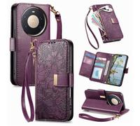 Correa Funda para Huawei Mate 80 Pro MAX con Tapa,Carcasa Flip Libro Billetera de Cuero de PU,Cartera Case para Mujer con Soporte Plegable,Ranura para Tarjeta,púrpura