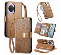 Correa Funda para Huawei Nova 15 con Tapa,Carcasa Flip Libro Billetera de Cuero de PU,Cartera Case para Mujer con Soporte Plegable,Ranura para Tarjeta,marrón