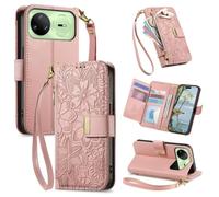 Correa Funda para Huawei Nova 15 Pro/Ultra con Tapa,Carcasa Flip Libro Billetera de Cuero de PU,Cartera Case para Mujer con Soporte Plegable,Ranura para Tarjeta,Rosa