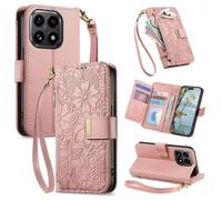 Correa Funda para Xiaomi 15T con Tapa,Carcasa Flip Libro Billetera de Cuero de PU,Cartera Case para Mujer con Soporte Plegable,Ranura para Tarjeta,Rosa