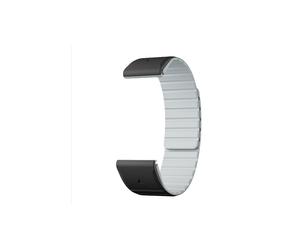 Correa Garmin Fenix, Correa de reloj Garmin de silicona magnética compatible con Fenix 8/7/6/5 Black+Grey 22 mm