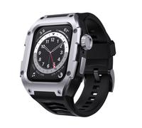 Correa gELISHI compatible con Apple Watch Band 44mm Serie 6, cubierta de metal inoxidable para hombre, correas resistentes, funda protectora resi