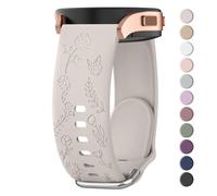 Correa grabada de mariposa rosa para Samsung Galaxy Watch Active 2 de 40 mm y 44 mm para mujer, repuesto de silicona para Samsung Galaxy Watch Active de 40 mm, 44 mm, Galaxy Watch 4/6/5/Watch3 de 41