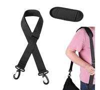 Correa Hombro Universal para Bolsas 90-160cm Ajustable con Almohadilla 38mm con Ganchos Giratorios de Metal, Ancho Correa Reemplazo para De Cuerpo Cruzado, Portátil Bolsa Viaje Bolsa Deportiva Negra