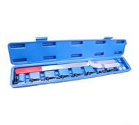 Correa intercambiable con llave de soporte de polea, herramienta de extracción del árbol de levas del embrague del ventilador, kit de reparación de motor de 11 piezas, acero duro azul, 52 x 20 cm