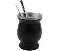 Correa Juego de Té de Yerba Calabaza Mate de Doble Pared Inoxidable de Té de Mate de Agua de Café con Cuchara Bombilla de Paja y Cepillo de Limpieza 8Oz