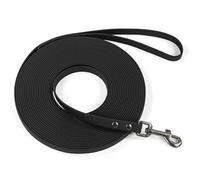 Correa Larga Entrenamiento Perro Impermeable - Cordón Educativo Anti-tirones con mosquetón 360° - Ideal para Paseos en Playa o montaña 20m Negro