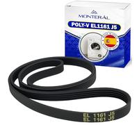Correa Lavadora Poly-V 1161 J5 con Código Original 55X2987 para Brandt C00194422 para Indesit 482000083138 para Whirlpool - MADE IN SPAIN - Garantía de 10 Años - MONTERAL
