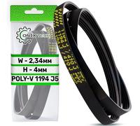 Correa Lavadora Poly-V 1194 J5 Correa de Transmision tiene una Altura de 4 mm y una Anchura de Costilla de 2,34 mm - Garantía de 5 Años - ONIX TECH