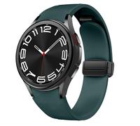 Correa magnética de cuero para Samsung Galaxy Watch 6/5/4 40mm 44mm/6 Classic 43 47mm/5 Pro 45mm/4 Classic 42 46mm/Active 2，20mm Seamless D-Buckle Hybrid Eco-Leather Correa deportiva de silicona suave