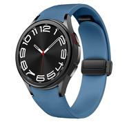 Correa magnética de cuero para Samsung Galaxy Watch 6/5/4 40mm 44mm/6 Classic 43 47mm/5 Pro 45mm/4 Classic 42 46mm/Active 2，20mm Seamless D-Buckle Hybrid Eco-Leather Correa deportiva de silicona suave