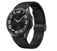 Correa magnética de cuero para Samsung Galaxy Watch 6/5/4 40mm 44mm/6 Classic 43 47mm/5 Pro 45mm/4 Classic 42 46mm/Active 2，20mm Seamless D-Buckle Hybrid Eco-Leather Correa deportiva de silicona suave