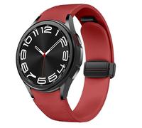 Correa magnética de cuero para Samsung Galaxy Watch 6/5/4 40mm 44mm/6 Classic 43 47mm/5 Pro 45mm/4 Classic 42 46mm/Active 2，20mm Seamless D-Buckle Hybrid Eco-Leather Correa deportiva de silicona suave