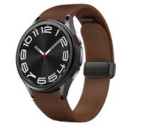Correa magnética de cuero para Samsung Galaxy Watch 6/5/4 40mm 44mm/6 Classic 43 47mm/5 Pro 45mm/4 Classic 42 46mm/Active 2，20mm Seamless D-Buckle Hybrid Eco-Leather Correa deportiva de silicona suave