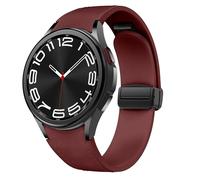 Correa magnética de cuero para Samsung Galaxy Watch 6/5/4 40mm 44mm/6 Classic 43 47mm/5 Pro 45mm/4 Classic 42 46mm/Active 2，20mm Seamless D-Buckle Hybrid Eco-Leather Correa deportiva de silicona suave