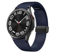 Correa magnética de cuero para Samsung Galaxy Watch 6/5/4 40mm 44mm/6 Classic 43 47mm/5 Pro 45mm/4 Classic 42 46mm/Active 2，20mm Seamless D-Buckle Hybrid Eco-Leather Correa deportiva de silicona suave