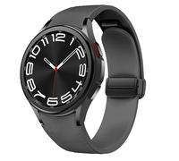Correa magnética de cuero para Samsung Galaxy Watch 6/5/4 40mm 44mm/6 Classic 43 47mm/5 Pro 45mm/4 Classic 42 46mm/Active 2，20mm Seamless D-Buckle Hybrid Eco-Leather Correa deportiva de silicona suave