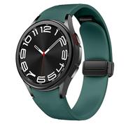 Correa magnética de cuero para Samsung Galaxy Watch 6/5/4 40mm 44mm/6 Classic 43 47mm/5 Pro 45mm/4 Classic 42 46mm/Active 2，20mm Seamless D-Buckle Hybrid Eco-Leather Correa deportiva de silicona suave