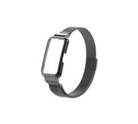 Correa Milan apta for Huawei Band 9 8 7 con funda protectora de Metal pulsera de bucle de parachoques for reloj Huawei Band 9 8(Black,For Huawei Band 7)