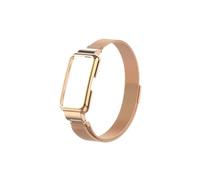 Correa Milan apta for Huawei Band 9 8 7 con funda protectora de Metal pulsera de bucle de parachoques for reloj Huawei Band 9 8(Rose gold,For Huawei Band 7)