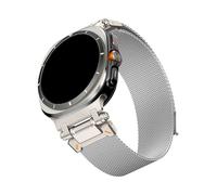 Correa Milan Loop con extremo curvo y sin huecos for Samsung Watch 7 Ultra de 47 mm, repuesto de metal(Silver)