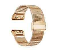 Correa milanesa de Metal de 20mm, 22mm y 26mm, for Garmin Fenix E 8 7 Pro 7X 6 6X 5X 5Plus, correa de reloj de acero inoxidable de ajuste rápido(Rose gold,26mm(Fenix 8 51mm))