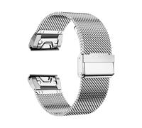 Correa milanesa de Metal de 20mm, 22mm y 26mm, for Garmin Fenix E 8 7 Pro 7X 6 6X 5X 5Plus, correa de reloj de acero inoxidable de ajuste rápido(Silver,22mm)