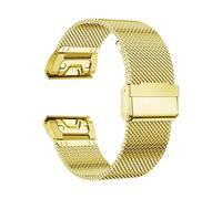 Correa milanesa de Metal de 20mm, 22mm y 26mm, for Garmin Fenix E 8 7 Pro 7X 6 6X 5X 5Plus, correa de reloj de acero inoxidable de ajuste rápido(Golden,22mm(MARQ series))