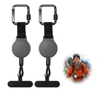 Correa Movil Antirrobo Retráctil con Mosquetón, Cordon para Movil Universal Antipérdida, Llavero Extensible Seguridad para Viaje, Esquí y Senderismo, Compatible con Funda Completa