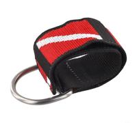 Correa Muñeca Buceo Nylon D-Ring para acero Correa Muñeca Buceo | Nylon , para acero inoxidable 316, ajuste seguro, ligero 20g, ideal buceo recreativo(flag37x4cm)