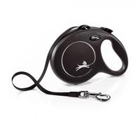 Correa New Classic de cinta para perros - Flexi - Color del Producto: Negro | Mediciones: 5 m/50 kg