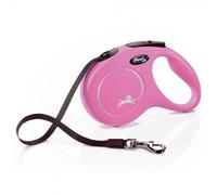 Correa New Classic de cinta para perros - Flexi - Color: Rosa | Mediciones: 3 m/12 kg