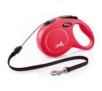 Correa New Classic de hilo para perros - Flexi - Color: Rojo | Mediciones: 5 m/12 kg