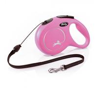 Correa New Classic de hilo para perros - Flexi - Color: Rosa | Mediciones: 8 m/12 kg