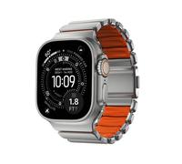 Correa Nomad Stratos Apple Watch 49mm Plateada/Ultra Naranja