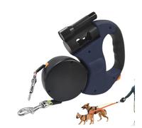 Correa para 2 perros | Luces LED plegables impermeables herramienta de rotación de 360 grados, correa larga para perro | para acampar, caminar, playa, senderismo, correr, caca en el suelo