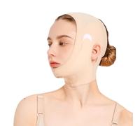Correa para Adelgazar El Rostro Prenda de Compresión Lipo Mascarilla Lifting Post V-Line Cinturón Tonificante Facial (beige, Negro)(Skin,L)