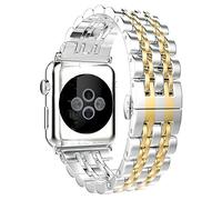 Correa para Apple Watch de 42 mm AISPORTS iWatch Band de 42 mm de acero inoxidable 7 cuchillas reloj inteligente correa de repuesto hebilla mariposa cierre correa de muñeca para Apple Watch Series 3/2/1 Sport Edition de 42mm