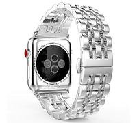 Correa para Apple Watch de 42 mm AISPORTS iWatch Band de 42 mm de acero inoxidable 7 cuchillas reloj inteligente correa de repuesto hebilla mariposa cierre correa de muñeca para Apple Watch Series 3/2/1 Sport Edition de 42 mm