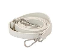 Correa para Bolso 1.2CM Thin Leather Bag Belt Replacement Crossbody Shoulder Strap Long Adjustable Accessories Handbag(White Silver Buckle)
