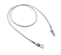 Correa para Bolso 120cm Handcraft Bags Strap Round Band Shoulder Bag Belt Crossbody Leather DIY Replacement(White Silver Buckle)