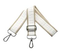Correa para Bolso Ajustable de Mujer con Mosquetón Plateado 3.8cm Anchura, Correa de Hombro Reemplazo para Bandolera y Crossbody, Caqui/Blanco