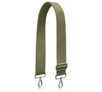 Correa para bolso, ajustable y gruesa de 3,8 cm de ancho, Verde Oliva, Plateado Ganchos, M