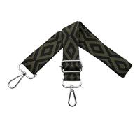 Correa para Bolsos de Mujer Bandolera Correa de Hombro Ajustable con Mosquetón Plateado 3.8cm Anchura, Reemplazo Correa Bolso Crossbody, Negro/Verde Militar, V12