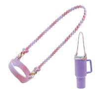 Correa para botella de agua, Asa de correa para botella de agua | Cuerda de taza de silicona | La correa de soporte del mango hace que la correa del mango de la botella, Morado Claro + Rosa,