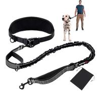 Correa para correr con manos libres, parte elástica para correr, correa abdominal para perros con parada de tracción integrada, para perros de todos los tamaños, resistente, con asas duales, costuras