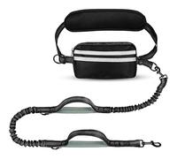 Correa para Correr con Perros, Correa Perro Cintura con Cinturón para Trotar, Caminar con Asas Dobles, Costuras Reflectantes, Absorción de Choque, Cinturón para Correr para Perros Grandes, 145-200cm